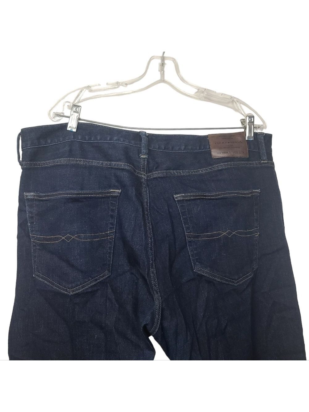 Lucky Brand 410 Athletic Slim Blue Denim Jeans 38x32 - Picture 5 of 11